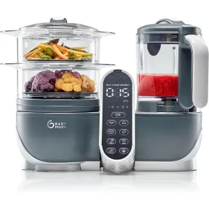 Babymoov Duo Meal Station: 6-in-1 Baby Food Maker - Industrial Grey