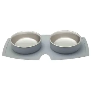 Buddy & Belle Double Silicone Dog Bowls Grey