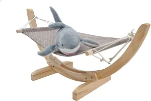 Cat Hammock Bed Pet Hanging Bed with Solid Wood Stand Heavy Duty Pet Perch for Kitty Sleeping and Playing