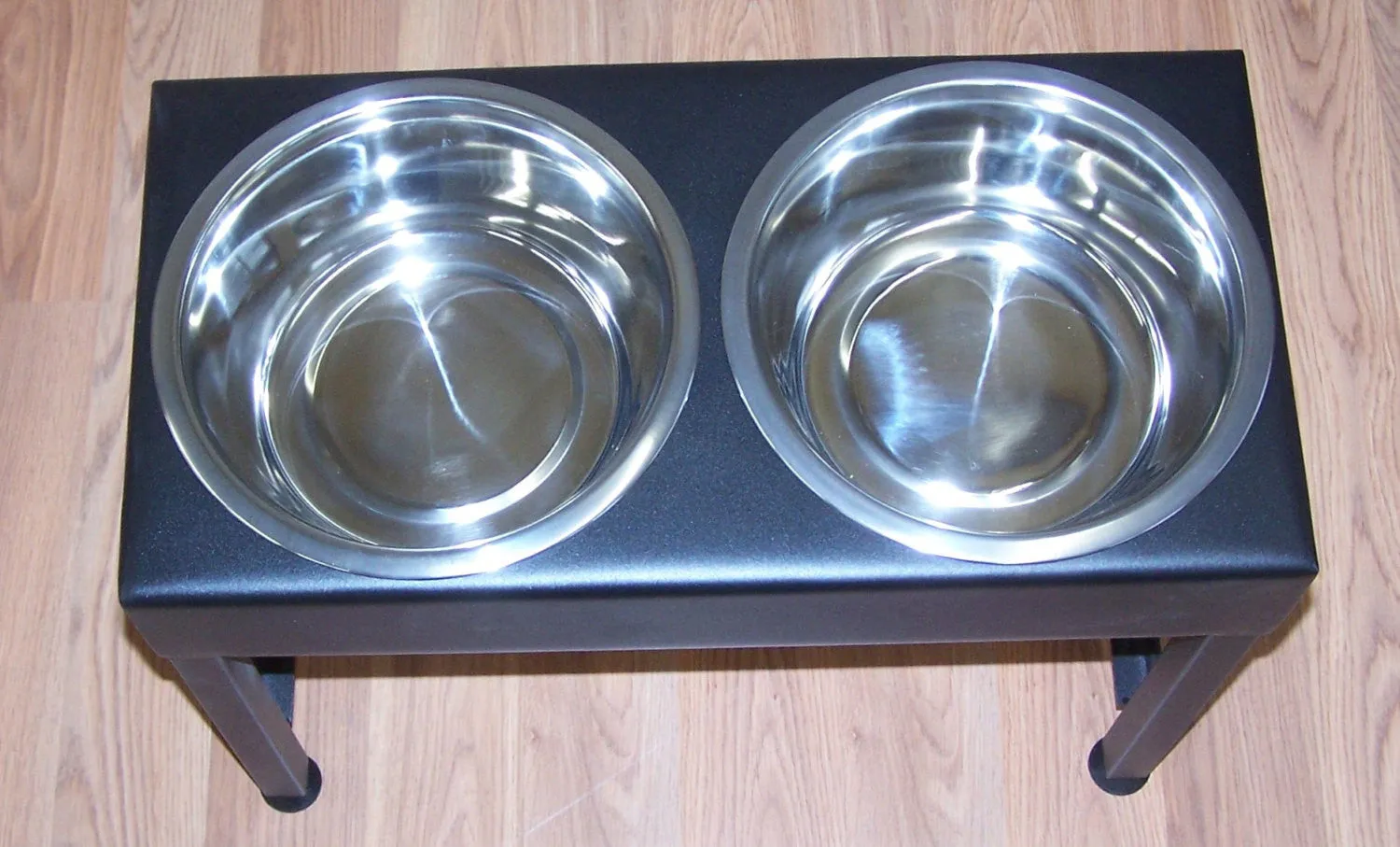 Doberman Pinscher Metal Art Elevated Floor Stand Dog Feeder