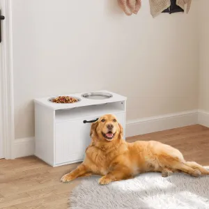 Elevated Dog Feeding Station Raised Dog Bowl Stand with Storage