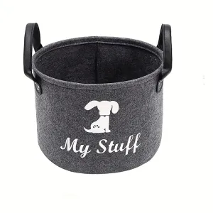 Foldable Felt Pet Toy Basket  Storage Bin Ideal for Dog Toys