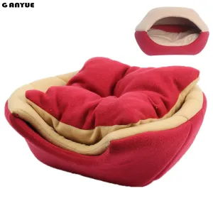 Ganyue Multifunctional 2 uses Pet Dog Cat Bed With Mat Foldable Puppy Kitten Nest Sleep House For Small Medium Dogs and Cats