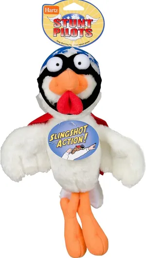 Hartz Stunt Pilots Plush Slingshot Chicken Dog Toy