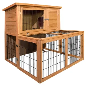 i.Pet Rabbit Hutch Wooden Pet Chicken Coop 100cm Tall