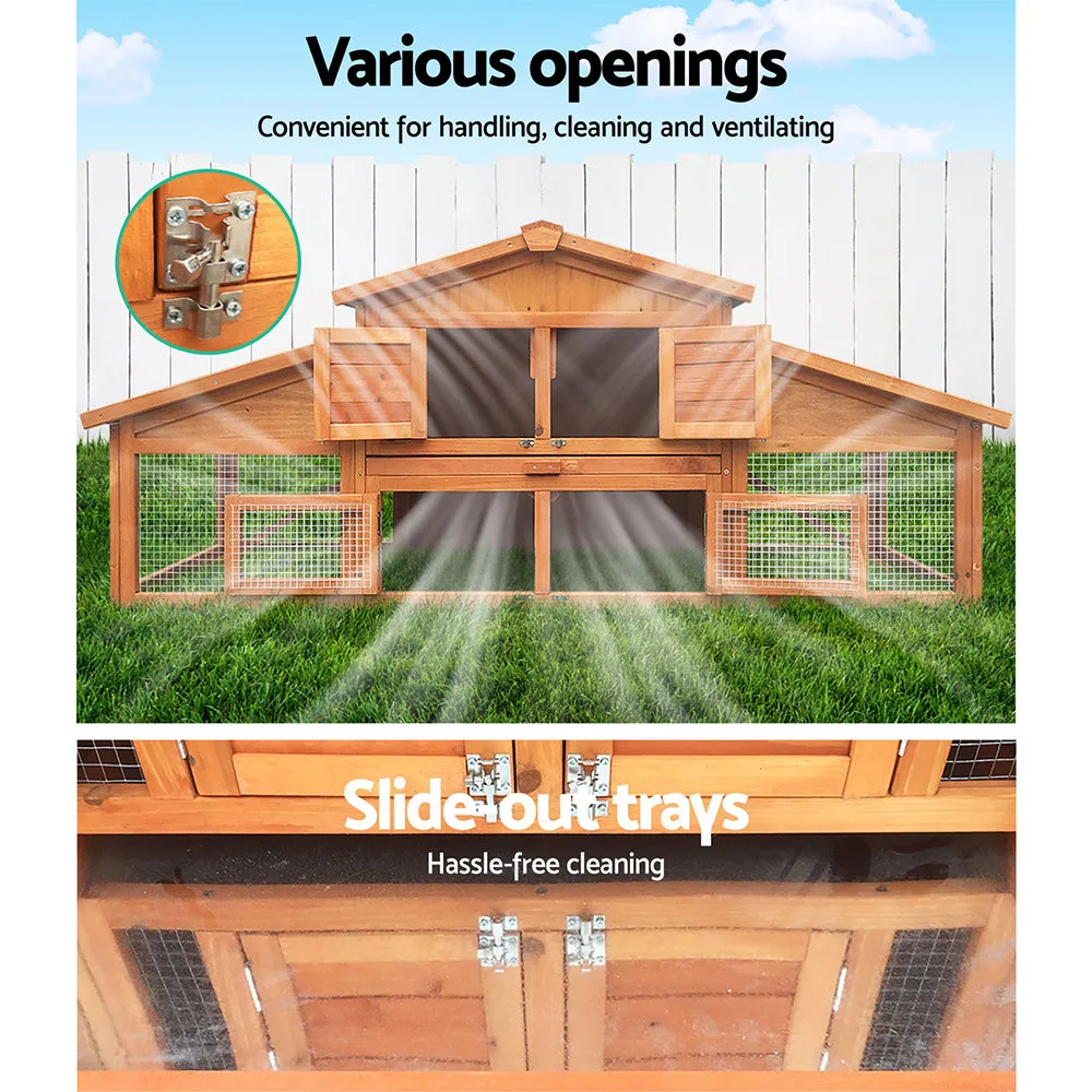 Large Waterproof Wooden Pet Hutch with Play Area - i.Pet