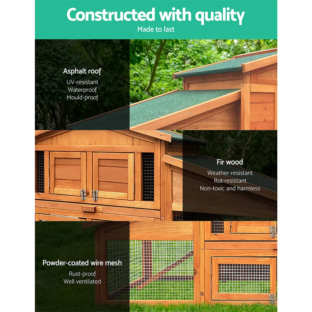 Large Waterproof Wooden Pet Hutch with Play Area - i.Pet