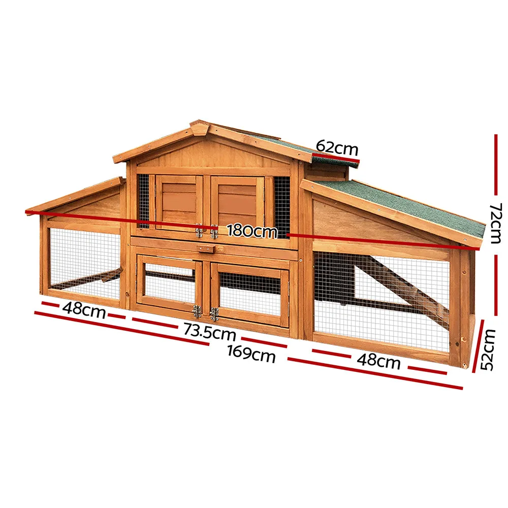 Large Waterproof Wooden Pet Hutch with Play Area - i.Pet
