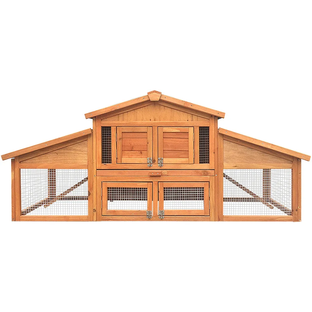 Large Waterproof Wooden Pet Hutch with Play Area - i.Pet