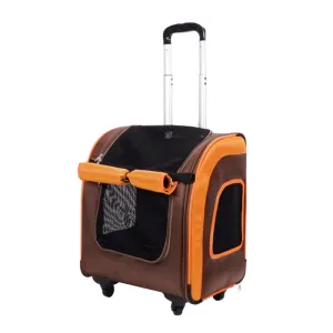 Liso Backpack Parallel Transport Pet Trolley – Orange/Brown