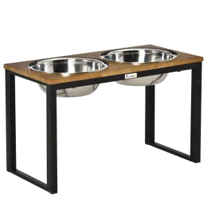 PawHut Raised Dog Bowls with Stand, Dog Feeding Station, for Large, Medium Dogs