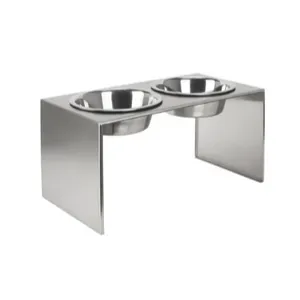 Pets Stop Slate Double Diner Pet Bowl Set