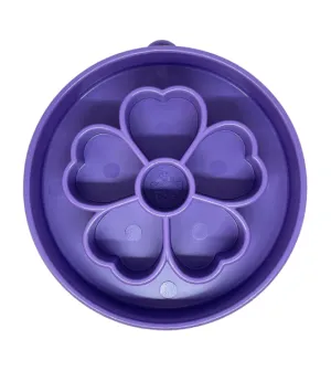 SodaPup Enrichment Slow Feeder Bowl For Dogs (Round / Purple Flower)