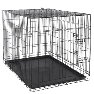 ZENY™ 42 inch Dog Crate Double Door Folding Metal Dog or Pet Crate Kennel
